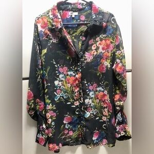 💘Kut from the Kloth Sheer Floral Button Down Blouse